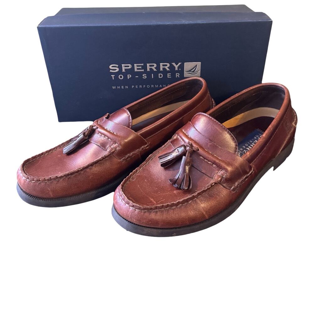 Sperry Top-Sider Brown Leather Tassel Loafers Men's 8.5M #0673483